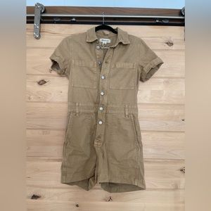 XS Madewell Tan / Khakis Denim Romper / Shortalls